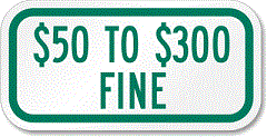 $50 TO $300 Fine, Green - 12x6-inch